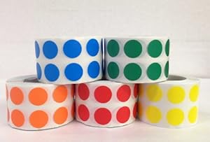 Amazon.com : Half Inch 1/2" Round Color Coding Labels - 5, 000 Total ...