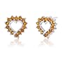 1.00 Carats Round Cut Citrine Earrings in Sterling Silver