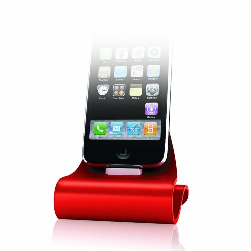 KONNET iCrado Rainbow, Stylish Metal Charging Dock / Cradle / Stand for iPhone, iPhone 3G, iPhone 3GS and iPod (Limited Edition: Red)