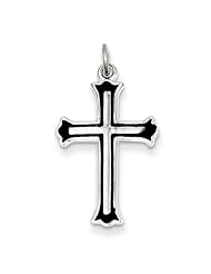 Sterling Silver Enameled Cross Charm