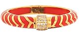 Angelique De Paris Mata Hari Vermeil 18K Gold Finish Resin Bangle Bracelet in Coral