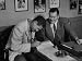 Player Ted Williams Signing Contract with Red Sox Manager, Thomas A. Yawkey Art Premium Photographic Poster Print by Ralph Morse, 40x30
