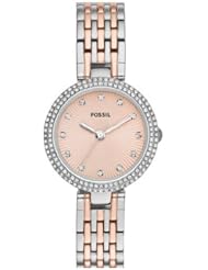Fossil Womens ES3388 Olive Analog Display Analog Quartz Two Tone Watch