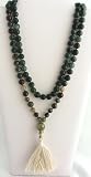Green Tara Mala 108 Beads Green Garnet, Jade & Agate