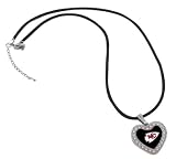 NFL Kansas City Chiefs Reversible Crystal Heart Pendant with Silk Cord