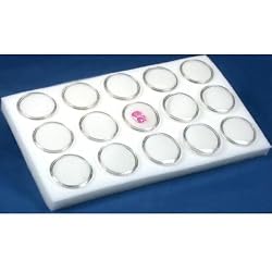 15 White Foam Gem Jars Gemstone Storage Display Tray Insert