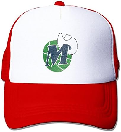 HUIZ Dallas Mavericks Mesh Caps Adjustable Printing Unisex Adult Snapback Baseball Trucker Mesh Hats Red