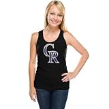 Colorado Rockies Women's Nike Black Ribbed Team Logo Tank Top