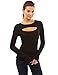 Patty Women's Keyhole Long Sleeve Blouse Top