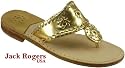 Jack Rogers Navajo Women's Gold Leather Thong Sandals