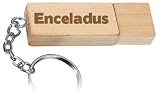 Engraved Wooden USB Flash Drive 8 GB with chain - Engraved name Enceladus