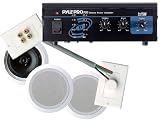 Pyle Hot Amplifier / Speakers / Installation Package for Home / Office / Schools / Public - - PCA3 Mini 2x75W Stereo Power Amplifier + PHSKIT8 300W 8 &acute; Dual In - Ceiling Speaker / Volume Control / Speaker Wall Plate / Wiring Combo Speaker System. - B