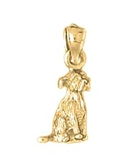 Gold-Plated 925 Sterling Silver Dog Pendant