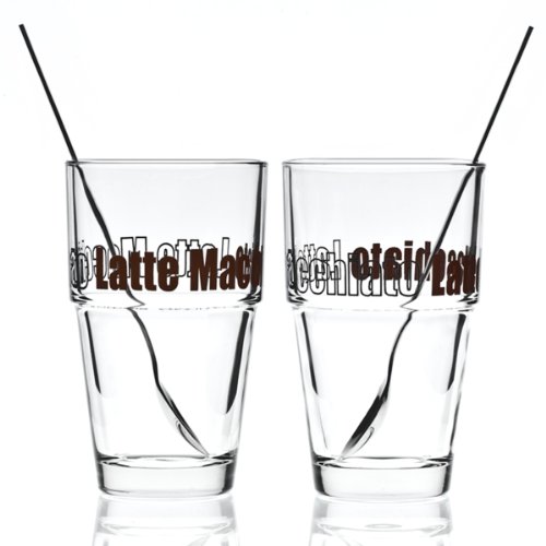 Leonardo 042555 Becher Solo Latte Macchiato mit L&ouml;ffeln 4-teilig Set Preisvergleich