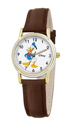 Disney Women's D076S007 Donald Duck Brown Leather Strap Watch