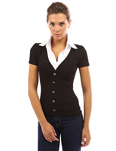 PattyBoutik Women's 2-in-1 Pleated White Shirt Blouse