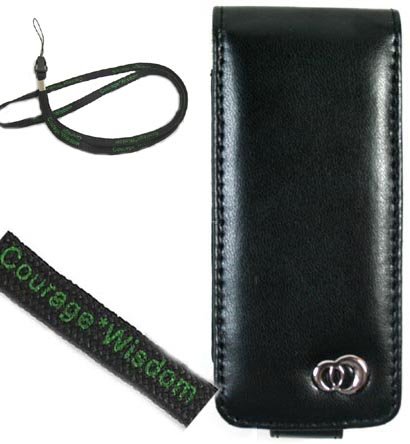 (6 in 1 Preimum Ipod Nano Package) Leather Case with Swivel Belt Clip for Apple iPod Nano Nano-Chromatic 4th Generation 8gb 16gb (Nano Chromatic Not Included) + CAR CHARGER + TRAVEL CHARGER +USB Cable for ipod nano chromatic + Screen Protector Kit + Cloth + BONUS Wisdom*Courage Neckstrap, Black Melrose