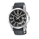 Seiko Premier Kinetic Gents Black Leather Strap Watch SRN005P1
