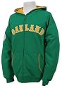 Oakland Athletics Green Mitchell & Ness Full Zip Hooded Sweatshirt