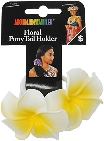 Ponytail Holder l X 2 EVA, Yel/White (Pack of 6)