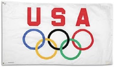 USA Olympics Flag Banner,Nylon Olympics Amreican Flag 3 Feet x 5 Feet,with a olympic bracelet