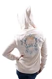 ED HARDY Twice The Pain Zip Front Tunic Womens Hoodie White Size XL