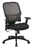 Office Star Latte Air Grid Back Visitors Chair with Custom Fabric Seat, Fix ....