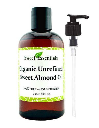 100% Pure Organic Unrefined Sweet Almond Oil - Various Sizes - Imported From Italy - Great Anti Aging Moisturizer for Your Face, Skin, Hair and Nails - Wonderful Massage Oil - Perfect Choice for a Relaxing Bath Oil - Almond Oil is an All Natural Baby