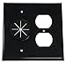 Double Gang Cable Pass Through Wall Plate With Dual Outlet Cover-Black New Condition