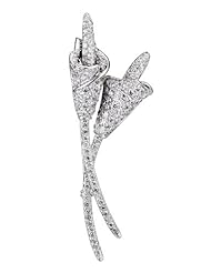 Cubic Zirconia and Sterling Silver Tulip Pin