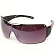 Designer Retro Wide Large Sunglasses Shades Silver with Purple Lens