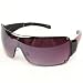 Designer Retro Wide Large Sunglasses Shades Silver with Purple Lens