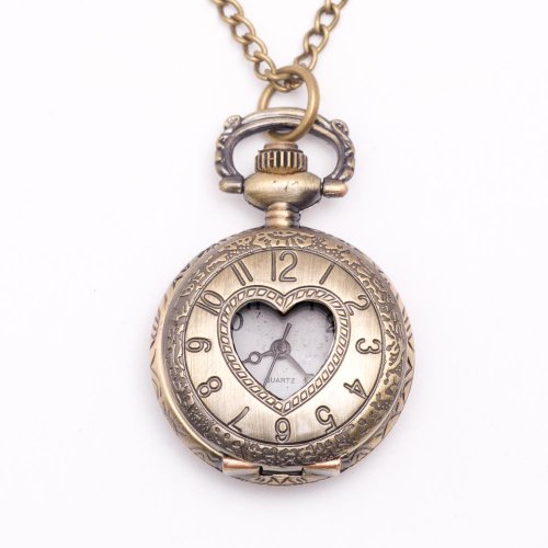 81stgeneration Women's Brass Vintage Style Love Heart Pocket Watch Chain Pendant Necklace, 78 cm steampunk buy now online 81stgeneration Women's Brass Vintage Style Love Heart Pocket Watch Chain Pendant Necklace, 78 cm steampunk buy now online