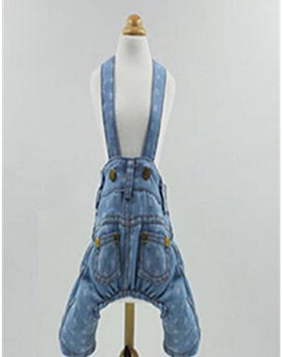 Spritech(TM) Pet Dog Clothes Solid-colored Suspenders Jeans Suitable for Spring and Summer Wear
