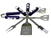LSU Fighting Tigers 4 piece BBQ (Barbecue) Set - Spatula/Tongs/Fork/Basting Brush - NCAA College Athletics Fan Shop Sports Team Merchandise