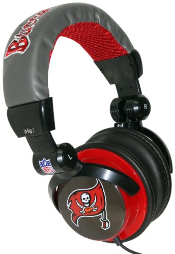 iHip NFH22TBB NFL Tampa Bay Buccaneers DJ Style Headphones, Red/Black