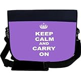 IMAGE OF Keep Calm and Carry On - Violet Color NEOPRENE Laptop Sleeve Bag Messenger Bag - Laptop Bag -Notebook Bag - for Macbook Pro, Aspire, Samsung, Acer, ASUS, Dell, HP, Lenovo, Sony, Toshiba Unisex - Ideal Gift for all occassions!