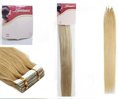 16''18''20''22'' 24'' Tape - In Real Human Hair Extensions Straight 17 Colors 20pcs Beauty Hair Style (22inch 60g/20pcs, 24 golden blonde)