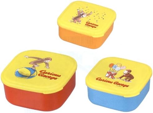 Bento: Curious George Design Nesting Microwavable Food Storage Lunch Boxes Set of 3pcs