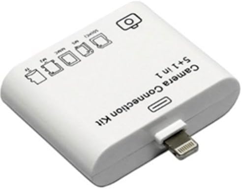 8 PIN 5 in 1 SD card reader Camera Connection Kit, Connects Camera, USB & Memory cards To iPad 4, iPad Mini, iPad air, iPad Mini 2, iPad5 -UPDATED MODEL WORKS GREAT WITH NEW IOS (Does not work with iPhone and many Large USB Plugs)