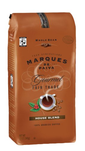 Marques De Paiva House Blend, Fair Trade Certified, Whole Bean Coffee, 12-Ounce Bags (Pack... by Marques de Paiva