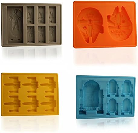 Silicone Star Wars Theme Style Molds for Ice Cubes Hard Candy Chocolate Crayon - Set of 4