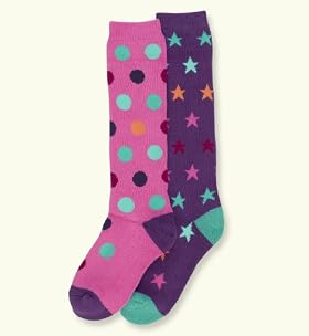 2 Pairs Of Cotton Rich Spot & Star Wellie Socks