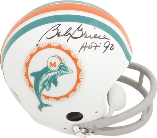 Bob Griese Miami Dolphins Autographed Throwback Mini Helmet with HOF90 Inscription