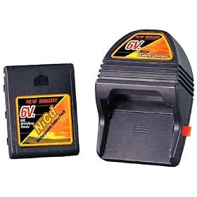 6V Rechargeable Battery and Charger (for R C Vehicles) by Back to Basics