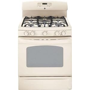 30\” Freestanding Gas Range with 5 Sealed Burners 5.0 cu. ft. Self Cleaning Oven Warming Drawer Included LP Conversion Kit and Reversible Cast-Iron Griddle/Grill: Bisque
