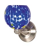 IMAGE OF Nuvo 60/710 Halogen Wall Fixture with Caspian Blue Sphere Shade, Brushed nickel