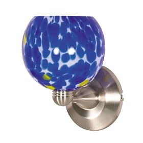 Nuvo Lighting 60 710 Halogen Wall Fixture 1-Light with Caspian Blue Sphere Shade by Nuvo