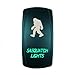 STVMotorsports Laser Green Rocker Switch Sasquatch Lights 20A 12V On/Off LED Light
