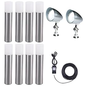 Westinghouse 445712-41P Bollard HI-Intensity LED Landscape Lighting Set, 10 Piece (8 Pathlights and 2 Spotlights)